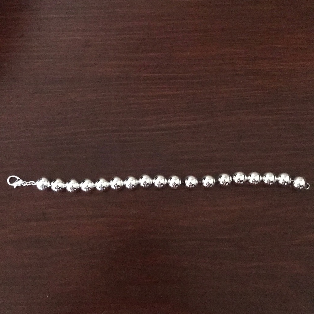 Silvertone Beaded Bracelet - Picture 3 of 4